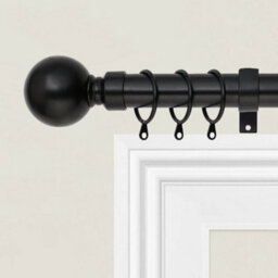 Ameha Plain Metal Adjustable Curtain Pole,70-120 Cm Extendable Curtain Rod, Matte Black Ball 60mm Classic Finials - thumbnail 4