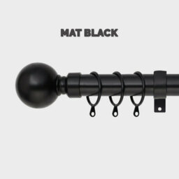 Ameha Plain Metal Adjustable Curtain Pole,70-120 Cm Extendable Curtain Rod, Matte Black Ball 60mm Classic Finials - thumbnail 5