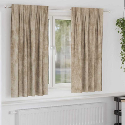 Berkfield Curtain With Curtains 2 Pcs Champagne 175 X 140 Cm Velvet - image 1