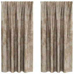 Berkfield Curtain With Curtains 2 Pcs Champagne 175 X 140 Cm Velvet - thumbnail 2