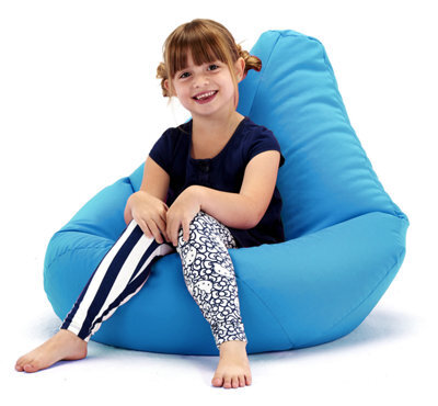 Beautiful Beanbags Kids Highback Beanbag Indoor Or Outdoor Bean Bag For Children Ready Filled - Aqua - image 1