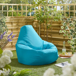 Beautiful Beanbags Kids Highback Beanbag Indoor Or Outdoor Bean Bag For Children Ready Filled - Aqua - thumbnail 2
