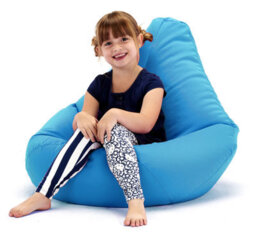 Beautiful Beanbags Kids Highback Beanbag Indoor Or Outdoor Bean Bag For Children Ready Filled - Aqua - thumbnail 1