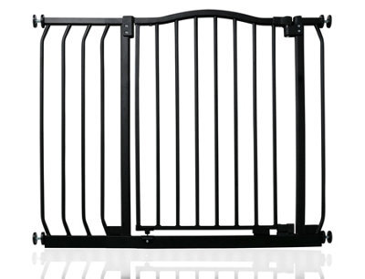 Safetots Curved Top Safety Gate, 89Cm - 98Cm, Matt Black, Pressure Fit Stair Gate - image 1