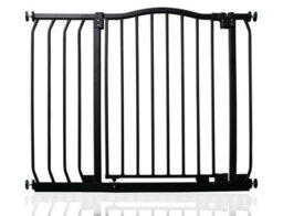 Safetots Curved Top Safety Gate, 89Cm - 98Cm, Matt Black, Pressure Fit Stair Gate - thumbnail 1
