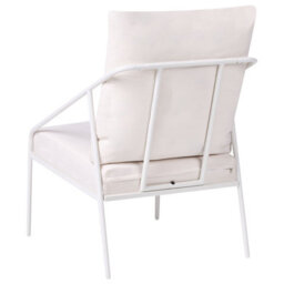 Wyld And Coco White 4-Seater Metal Garden Set With Removable Cushion Covers And Tempered Glass Table Modern - thumbnail 9