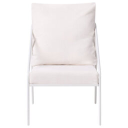 Wyld And Coco White 4-Seater Metal Garden Set With Removable Cushion Covers And Tempered Glass Table Modern - thumbnail 8