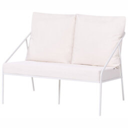 Wyld And Coco White 4-Seater Metal Garden Set With Removable Cushion Covers And Tempered Glass Table Modern - thumbnail 5