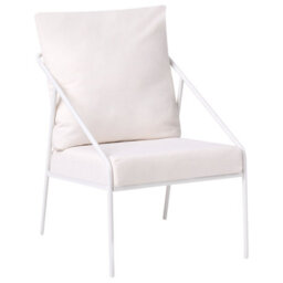 Wyld And Coco White 4-Seater Metal Garden Set With Removable Cushion Covers And Tempered Glass Table Modern - thumbnail 7
