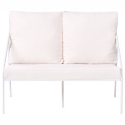 Wyld And Coco White 4-Seater Metal Garden Set With Removable Cushion Covers And Tempered Glass Table Modern - thumbnail 3