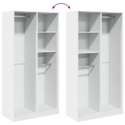 Vidaxl Wardrobe White 100X50X200 Cm Engineered Wood - thumbnail 7