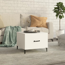 Walplus Coffee Table With Metal Legs White 50X50X40 Cm - thumbnail 1