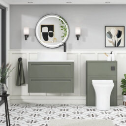 Royal Bathrooms Royal Bathroom Elmore 800mm Matt Green Wall Mounted Countertop Bathroom Vanity Unit 2 Drawer With Peak Basin - thumbnail 5