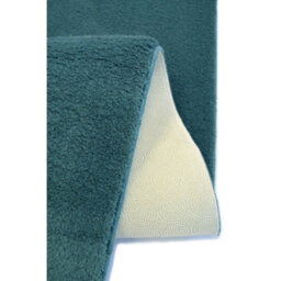 Melrose Plain Denim Blue Anti Slip Washable Medium Area Rug Mat 150/200 - thumbnail 3