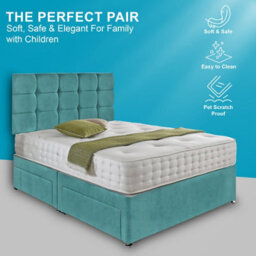 Dining Tables Rio Matching Headboard Divan Set, 2 Drawer On Same Side With Sprung 1500 Comfort Mattress - King - thumbnail 2