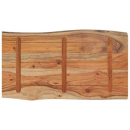 Berkfield Table Top 70X40X2.5 Cm Rectangular Solid Wood Acacia Live Edge - thumbnail 4