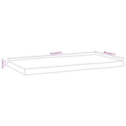 Berkfield Table Top 70X40X2.5 Cm Rectangular Solid Wood Acacia Live Edge - thumbnail 9
