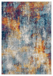 San Marino Modern Living Room Area Rug - Low Pile Abstract Design Muti Coloured 60Cm X 220Cm - thumbnail 2
