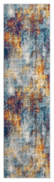 San Marino Modern Living Room Area Rug - Low Pile Abstract Design Muti Coloured 60Cm X 220Cm - thumbnail 1