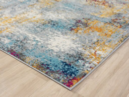San Marino Modern Living Room Area Rug - Low Pile Abstract Design Muti Coloured 60Cm X 220Cm - thumbnail 5
