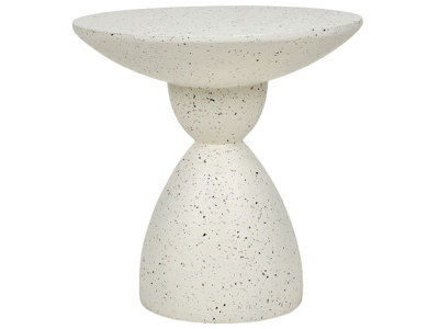 Beliani Accent Terrazzo White Side Table 50Cm Round - Weather-Resistant Magnesium Oxide, No Assembly - image 1