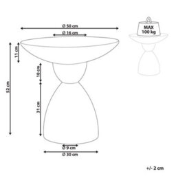 Beliani Accent Terrazzo White Side Table 50Cm Round - Weather-Resistant Magnesium Oxide, No Assembly - thumbnail 3