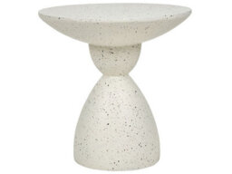 Beliani Accent Terrazzo White Side Table 50Cm Round - Weather-Resistant Magnesium Oxide, No Assembly - thumbnail 1