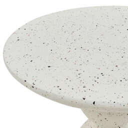 Beliani Accent Terrazzo White Side Table 50Cm Round - Weather-Resistant Magnesium Oxide, No Assembly - thumbnail 4