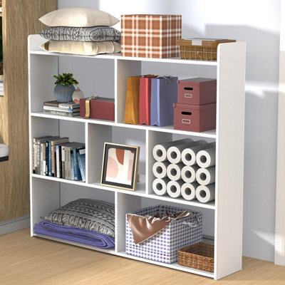 7 Cubes Storage Unit Bookcase Wooden Storage Cabinets Book Shelf Shelves Decor - image 1