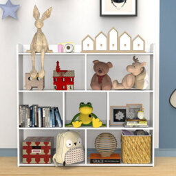 7 Cubes Storage Unit Bookcase Wooden Storage Cabinets Book Shelf Shelves Decor - thumbnail 4