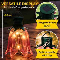 4 Pack Solar Pink Yellow Tulip Led Hanging Lights - thumbnail 3