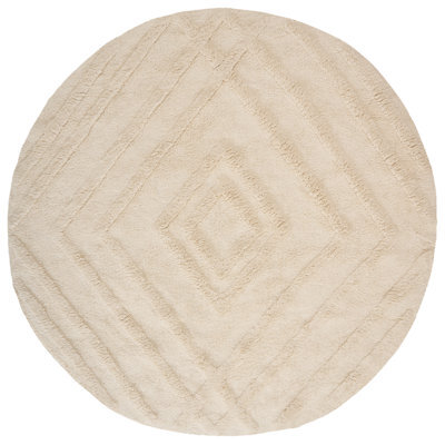 Beliani Kids Rug Turtuk Light Beige 160 Cm Cotton - image 1