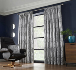 Luxury Living Omaha Pencil Pleat Taped Top Curtains Silver