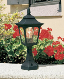Stylish Outdoor Ip44 Black Led Wall And Ground Pedestal Lamp With E27 Socket - thumbnail 2