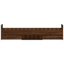 Berkfield Bed Frame With Headboard And Footboard Brown Oak 100X200 Cm - thumbnail 7