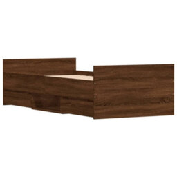 Berkfield Bed Frame With Headboard And Footboard Brown Oak 100X200 Cm - thumbnail 4