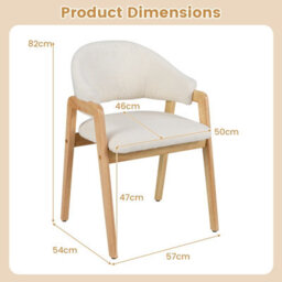 Costway Modern Dining Chair Set Of 2 Kitchen Chair With Padded Seat - thumbnail 2