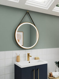 Tradeprices Bathrooms Solar 600mm Brushed Brass Round Led Bathroom Mirror Inc Strap - thumbnail 6