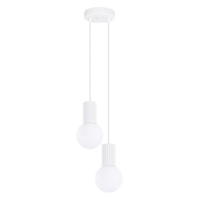 Sollux Lighting Halo Aluminum/glass White 2 Lights Modern Pendant Lamps - image 1