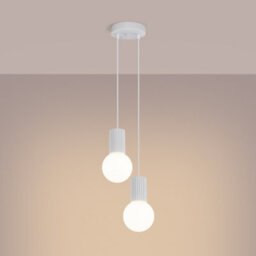 Sollux Lighting Halo Aluminum/glass White 2 Lights Modern Pendant Lamps - thumbnail 3