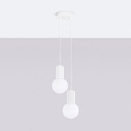 Sollux Lighting Halo Aluminum/glass White 2 Lights Modern Pendant Lamps - thumbnail 2