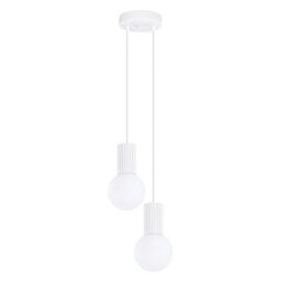 Sollux Lighting Halo Aluminum/glass White 2 Lights Modern Pendant Lamps - thumbnail 1