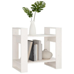 Berkfield Book Cabinet/room Divider White 60X35X57 Cm Solid Wood Pine - thumbnail 5