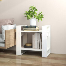 Berkfield Book Cabinet/room Divider White 60X35X57 Cm Solid Wood Pine - thumbnail 6