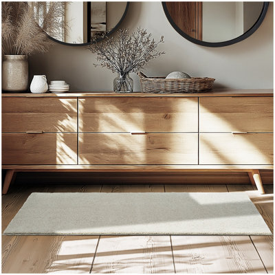 Tectake Rug Zonelle Short Pile And Ultra-Soft Carpet In Rectangular Or Round Design 80 X 150 Cm - Sand - image 1
