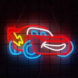 Car Neon Wall Light Led Sign 19X38.87 Cm For Bedroom Game Room Party Decor - thumbnail 3