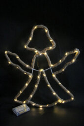 Garden Store Direct Shatchi Christmas Angel Silhouette Led Hemp Rope Lights Xmas Decoration Battery Operated - thumbnail 3