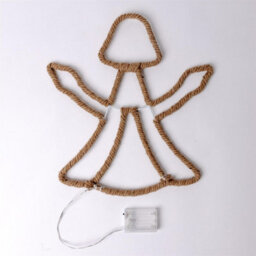 Garden Store Direct Shatchi Christmas Angel Silhouette Led Hemp Rope Lights Xmas Decoration Battery Operated - thumbnail 4