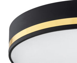 Luminosa Lighting Luminosa Amore 35Cm Flush Ceiling 2 Light Black Structure With Gold Strip - thumbnail 3