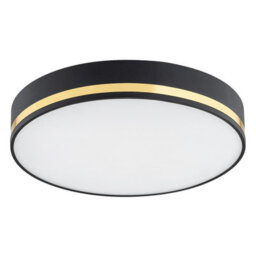 Luminosa Lighting Luminosa Amore 35Cm Flush Ceiling 2 Light Black Structure With Gold Strip - thumbnail 2